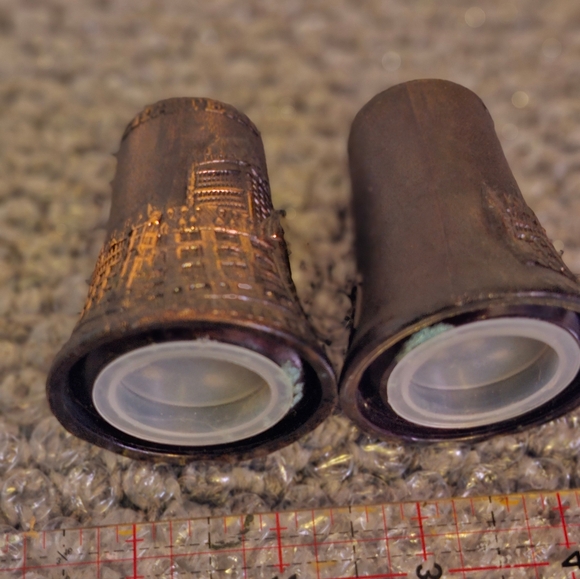 Vintage Carved Brass Salt & Pepper Shakers - Picture 2 of 9